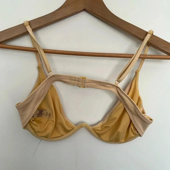 Garage Ribbed Underwire Bikini Top - Beige size medium - Picture 3 of 5